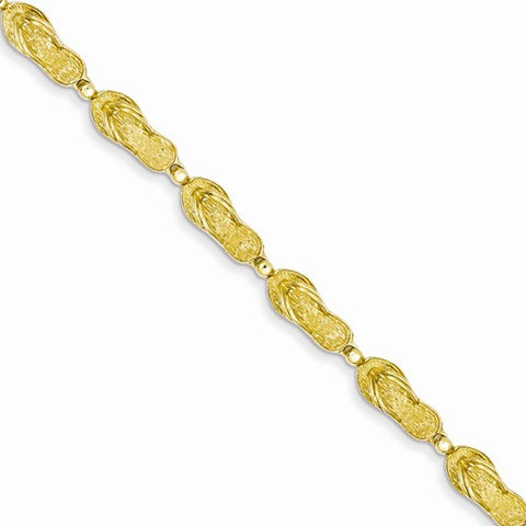 14K Yellow Gold Flip Flop Bracelet