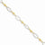 14K Yellow Gold Two Tone Oval Marquise Links with Diamond-Cut Beads Bracelet