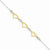 14K White and Yellow Gold Oval Link Diamond-Cut Beads and Heart Bracelet