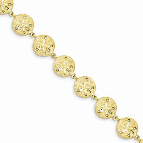 14K Yellow Gold Sand Dollar Bracelet