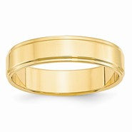 14k Yellow Gold 5mm Flat with Step Edge Wedding Band