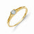 14k Yellow Gold 3mm Aquamarine Birthstone Baby Ring