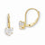 14k Yellow Gold Leverback 4mm Heart CZ Earrings