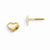 14k Yellow Gold Heart Screwback Earrings