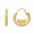 14k Yellow Gold Wire Diamond Cut Butterfly Hoop Earrings