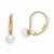 14k Yellow Gold Leverback 4.5mm Cultured Pearl Earrings