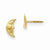 14k Yellow Gold Moon w/ face Post Earrings