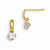 14k Yellow Gold CZ Childrens Dangle Post Earrings