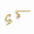 14k Yellow Gold CZ Childrens Post Earrings