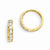 14k Yellow Gold CZ Childrens Hinged Hoop Earrings