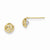 14k Yellow Gold CZ Diamond-cut Childrens Half Ball Post Earrings