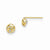 14k Yellow Gold CZ Diamond-cut Childrens Half Round Ball Post Earrings