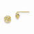 14k Yellow Gold CZ Diamond-cut Childrens Half Round Ball Post Earrings