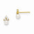 14k Yellow Gold CZ & Freshwater Cultured Pearl Post Earrings