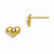 14k Yellow Gold CZ Childrens Heart Post Earrings