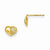 14k Yellow Gold CZ Childrens Heart Post Earrings