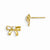 14k Yellow Gold CZ Childrens Bow Post Earrings