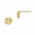 14k Yellow Gold CZ Diamond-cut Childrens Flower Post Earrings