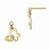 14k Yellow Gold CZ Childrens Butterfly Dangle Post Earrings