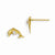 14k Yellow Gold CZ Childrens Dolphin Post Earrings