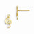 14k Yellow Gold Diamond-cut Childrens Music Note Post Earrings