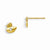 14k Yellow Gold CZ Childrens Duck Post Earrings