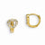 14k Yellow Gold CZ Childrens Heart Hinged Hoop Earrings