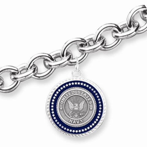 Navy Rhodium Finish Bracelet