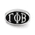 LogoGamma Phi Beta Oval Letters Charm Bead in Sterling Silver