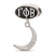 Sterling Silver LogoGamma Phi Beta Letters Oval W,Cresent Moon Dang Bea