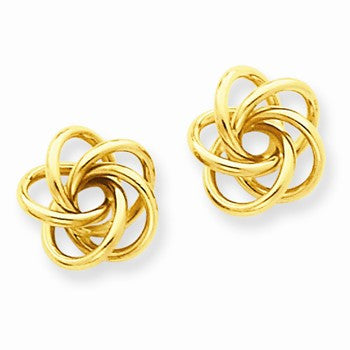 14k Yellow Gold Love Knot Earrings