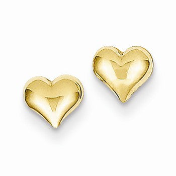 14k Yellow Gold Heart Earrings