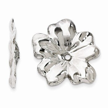 14k White Gold Floral Earring Jackets