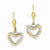 14k Two-tone Heart Leverback Dan, Jewelry Earrings