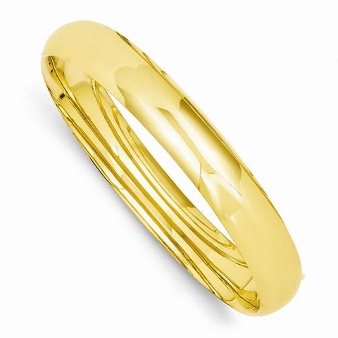 14K Yellow Gold Oversize High Polished Hinged Bangle Bracelet