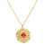 Sterling Silver Yellow Plating Resin Rose Necklace