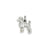 Solid 3-Dimensional Poodle Charm in 14k White Gold