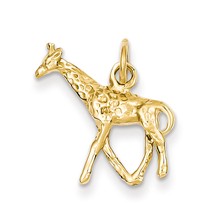 14k Gold Solid Polished 3-Dimensional Giraffe Charm hide-image