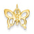 14k Gold Solid Polished Butterfly Charm hide-image