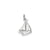 Solid Polished 3-Dimensional Sailboat Charm in 14k White Gold