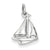14k White Gold Solid Polished 3-Dimensional Sailboat Charm hide-image