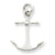 14k White Gold Solid Polished 3-Dimensional Anchor Charm hide-image