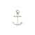 Solid Polished 3-Dimensional Anchor Charm in 14k White Gold