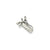 Solid Polished 3-Dimensional Golf Bag with Clubs Charm in 14k White Gold