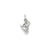 Solid Polished 3-Dimensional Ice Skate Charm in 14k White Gold