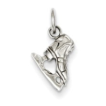 14k White Gold Solid Polished 3-Dimensional Ice Skate Charm hide-image