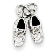 14k White Gold Baby Shoes Charm hide-image