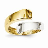 14k Two-tone Square Overlapping Ring