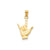 Polished I Love You Hand/Sign Language Charm in 14k Gold