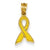 14k Gold Small Yellow Enameled Awareness Ribbon Charm hide-image